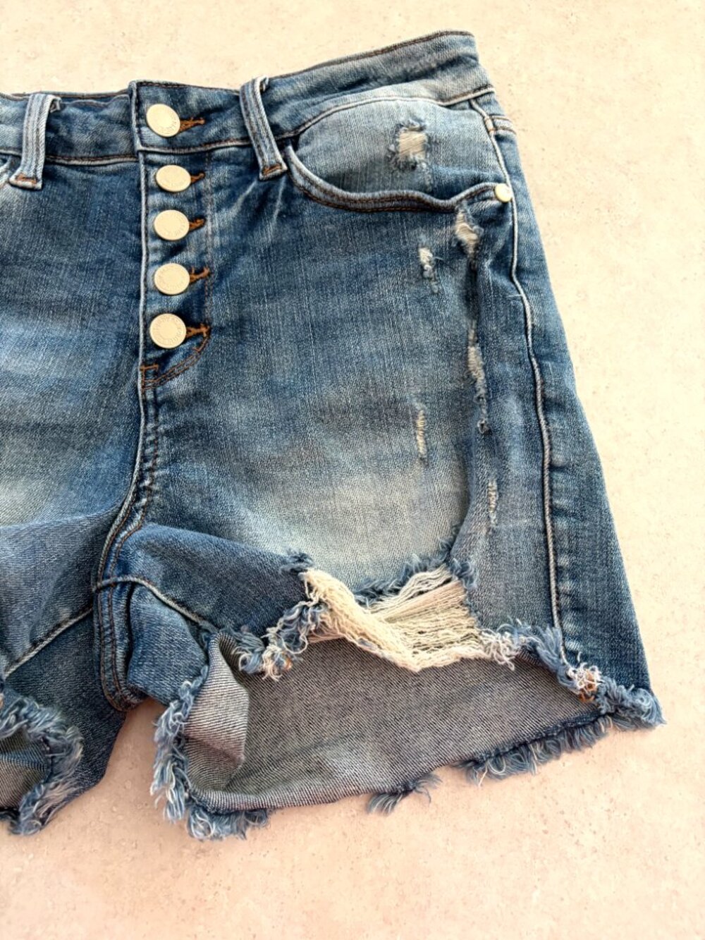 Judy Blue Women's Cut Off Jean Shorts Distressed Size Medium - Picture 3 of 8